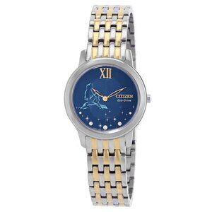 NWT Authentic Citizen Ariel Diamond Disney Princess Blue Dial Women's Watch